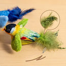 Wall‑Mounted Sound‑Activated Plush Bird Catnip Toy, Interactive Kitten Chasing Teaser, Indoor Pet Play Entertainment Accessory