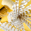 25pcs Foil Gold Silver Disposable Drinking Paper Straws Rainbow for Birthday Wedding Christmas Party Event Supplies