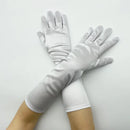 38CM Satin High Elasticity Solid Women Halloween Cosplay Stage Performance Etiquette Gloves Sun Protection Sunscreen Fashion
