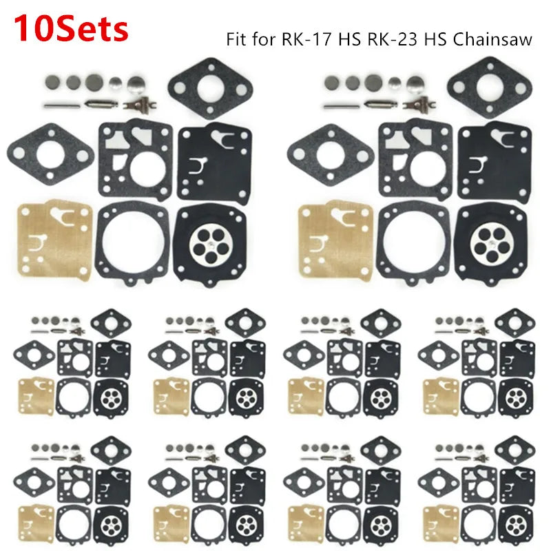 10Sets/1Set Carburetor Rebuild Kit Diaphragm Gasket Repair Carb Kit Fit for RK-17 HS RK-23 HS Chainsaw