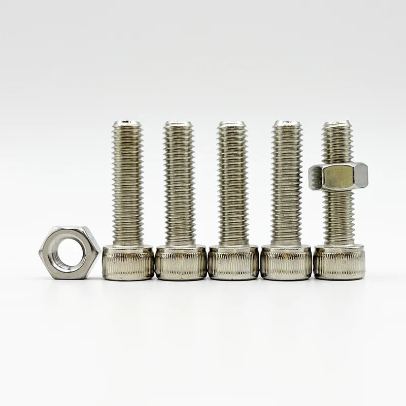 304 Stainless Steel Allen Hexagon Hex Socket Cap Head Screw Bolt and Nut Set M2 M2.5 M3 M4 M5 M6 M8 Hexagonal Head Screw Kit