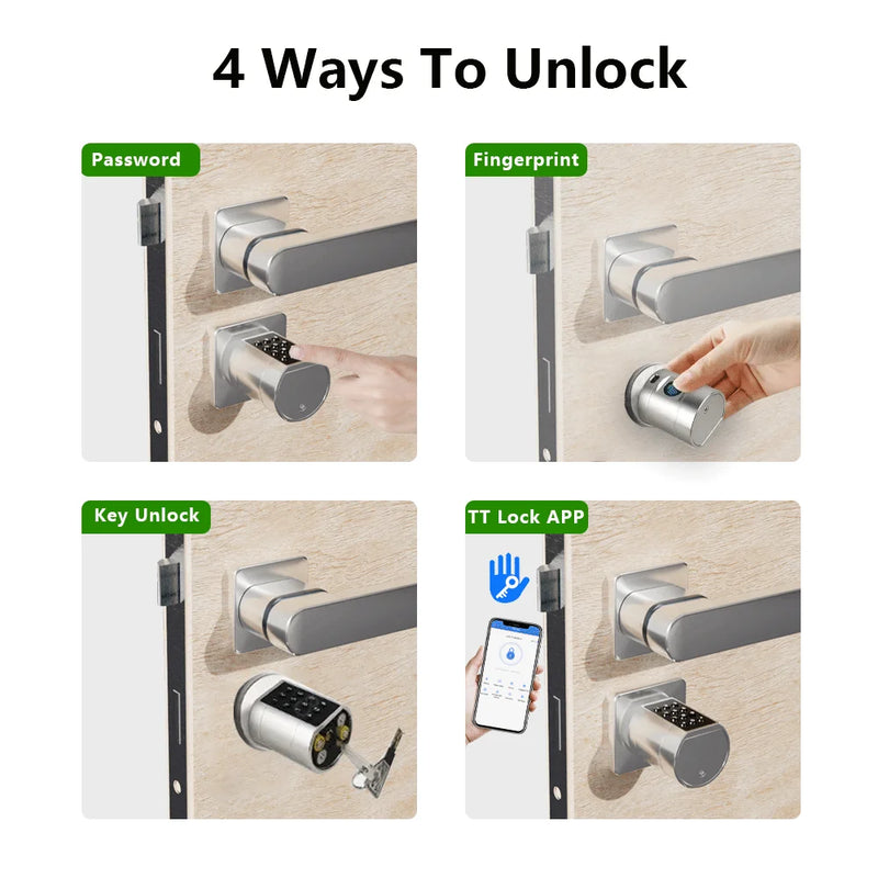 RAYKUBE L11 TT Lock BEL Fingerprint Cylinder Digital Door Lock With Adjustable Cylinder Length Password/Key/TT Lock APP Unlok