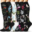 6 PAIRS Compression Socks Flowers Animal Fruit for Men Women Running Nurse Socks Nurses Sport Ladies Lady Womens Running