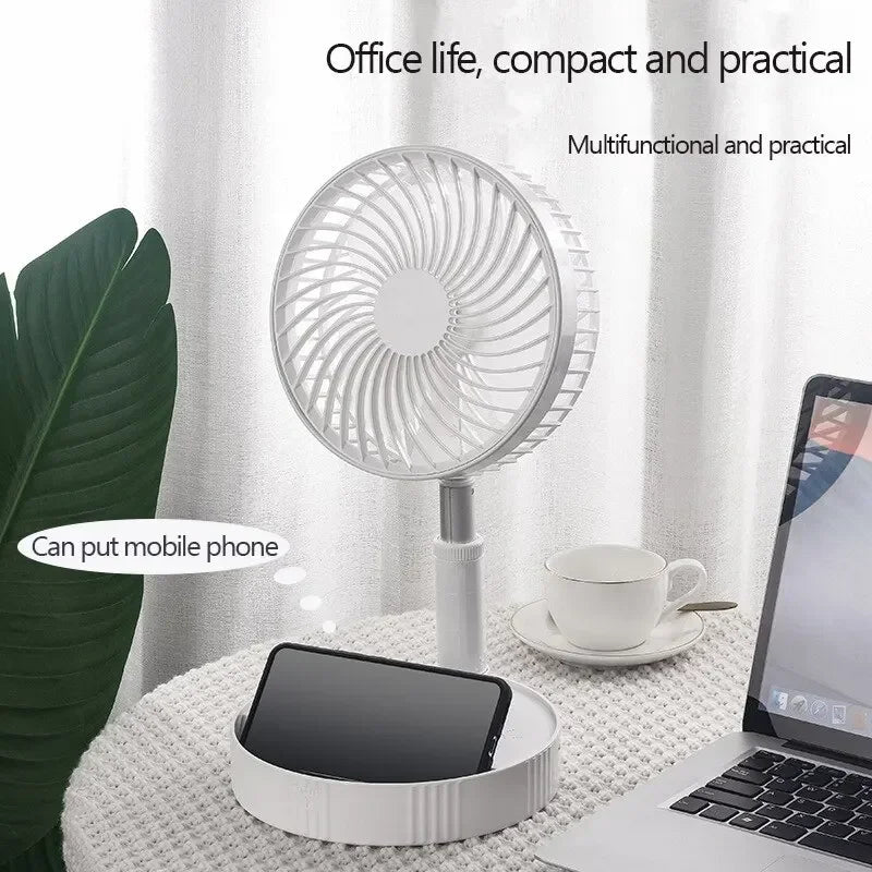 7200mAh USB Rechargeable Portable Folding Fan Floor Low Noise Fan for Outdoor Home Wireless Fan 4 Speed Camping Portable Fans