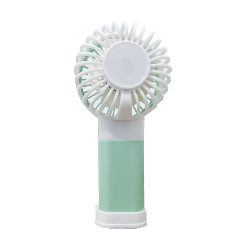 Cute Portable Handheld Fan Mini Fan  Rechargeable Mini Handy Fan Pocket Size Low Noise Small Electric USB Fan Student Dormitory