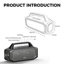 W-KING BT261-2 Portable Bluetooth 80W Wireless Speaker, IPX6 Waterproof Loud with Bass Boost, Stereo Pairing, Reverse Charging