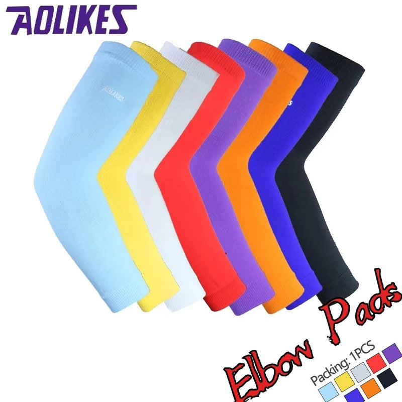 AOLIKES 1PCS Elastic Basketball arm Sleeve Armband Soccer Volleyball Elbow Support Brace Cotovelo de basquete Sports Protector