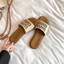 Fashionable Woven Women's Slippers with Flat Soles for Summer slippers women  sandals  flip flops women  ladies shoes  designer