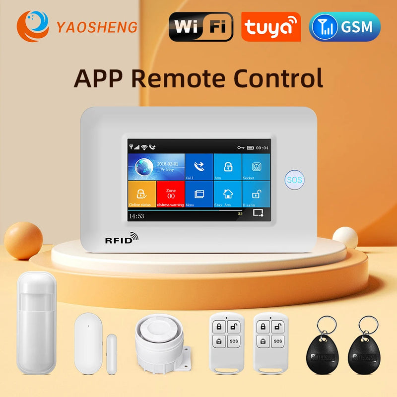 TUYA Smart Security Alarms For Home WIFI Wireless Home Alarm APP Remote Control Compatible With Alexa House Alarm Systems