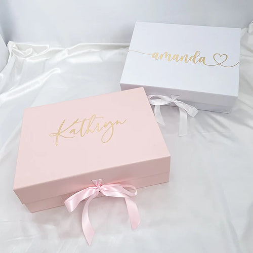 Personalisierte Brautjungfern Geschenke Box Leer Party Antrag Hochzeit Karte Kundenspezifische Name Aufkleber Etiketten Box für Mutter Geburtstag Idee Logo