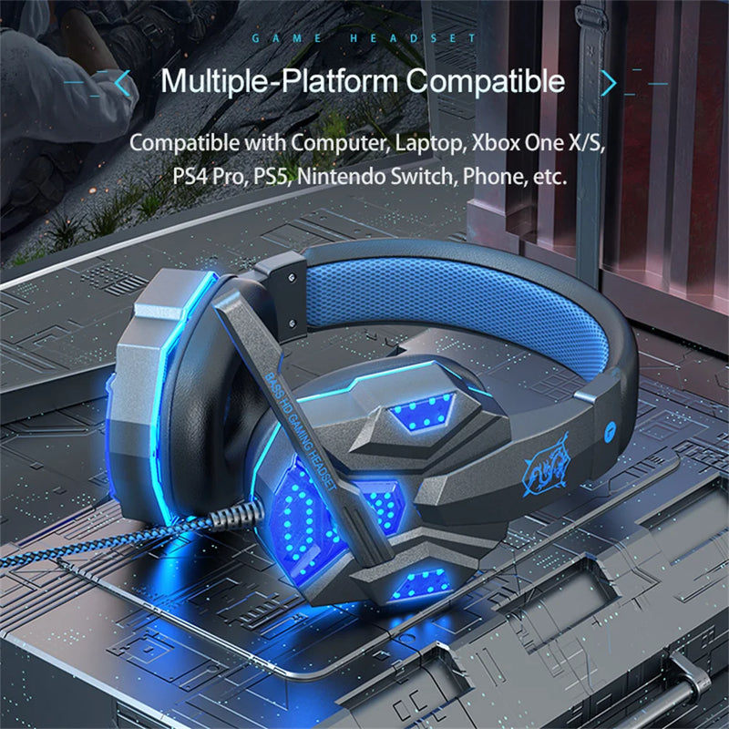SY830MV Wireless Headsets LED Lighting Over-Ear Stereo Earphones Gaming Headphones For Smart Phone Computer Laptop