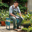 2-in-1 Garden Knee Bench Seat Portable with Tool Pouch Foldable Gardening Stool EVA Pad Ideal Outdoor Gardening and Yard Work