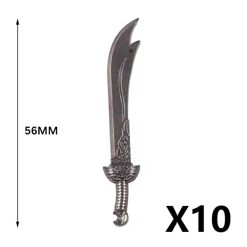 Medieval MOC Weapon Figure Accessories Building Blocks Soldiers Sword Shield Bow Arrow Trident Hammer Axe Spear Brick Kid Toy
