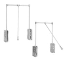 Lift/Pull Down Adjustable Width Wardrobe Clothes Hanging Rail Soft Return Space Saving