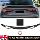 V-Type Carbon Fiber Style Rear Trunk Spoiler for Audi A3/S3/RS3 (2014-2020)