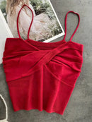 Heliar Women Pleated Strapy Camisoles Female Slim Crop Tops Knitted Sexy Tops For Women Cloth 2024 Summer