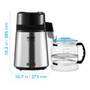 SucceBuy Wasserdestilliergerät 4L 1.05 Gallonen Reinwasser-Filter für zu Hause Arbeitsplatte 750W Destilliertes Wasserbereiter Edelstahl