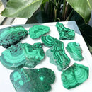 New product Natural Green Malachite Slices Polished Mineral Specimens Rough Quartz Crystal Sheeting Healing Stone Garden Decor