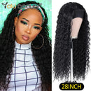28 Zoll lange Afro Kinky Curly Headband Perücken Synthetische Ice Headband Perücke für schwarze Frauen Ombre Curly Wave Perücke Biofaserhaar