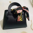 60pcs Leather Gift Bags for Easter Eid Wedding Guest Favour Box Mini Handbag With Ribbon Packaging Box Distributions Party Gifts