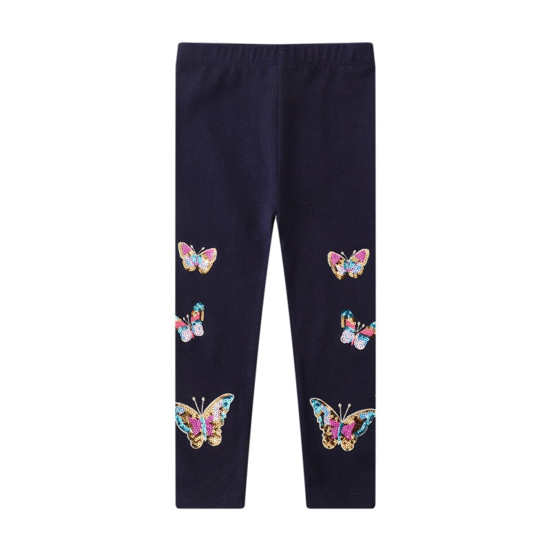 Girls Leggings Stripes Unicorn Pants Kids Cotton Skinny Pants Cartoon Animals Butterfly Print Children Trousers