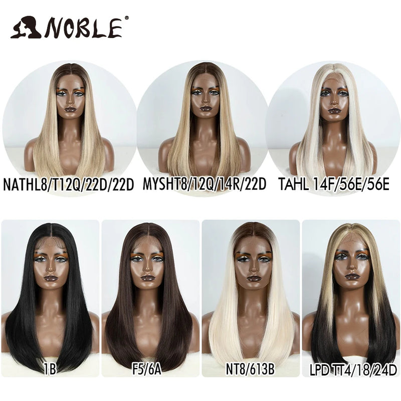 Noble Wig Straight Baby Hair Bob Wig Synthetic Hair Wig 20 Inch Cosplay Glueless Bob Wig For Women Synthetic Lace Front Wig