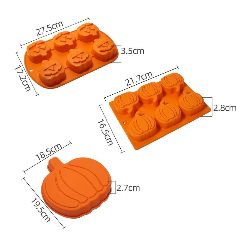 Halloween Moulds Pumpkin Shape Silicone Cake Mold DIY Halloween Skull Pumpkin Chocolate Cookie Baking Cake Pudding Fondant tools