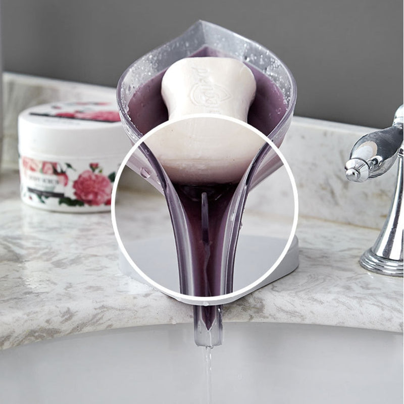 Soap Holder Leaf Soap Box Drain Rack Bathroom Shower Suction Cup Soap Dish Organizer Sponge Storage Tray Kitchen Accessories