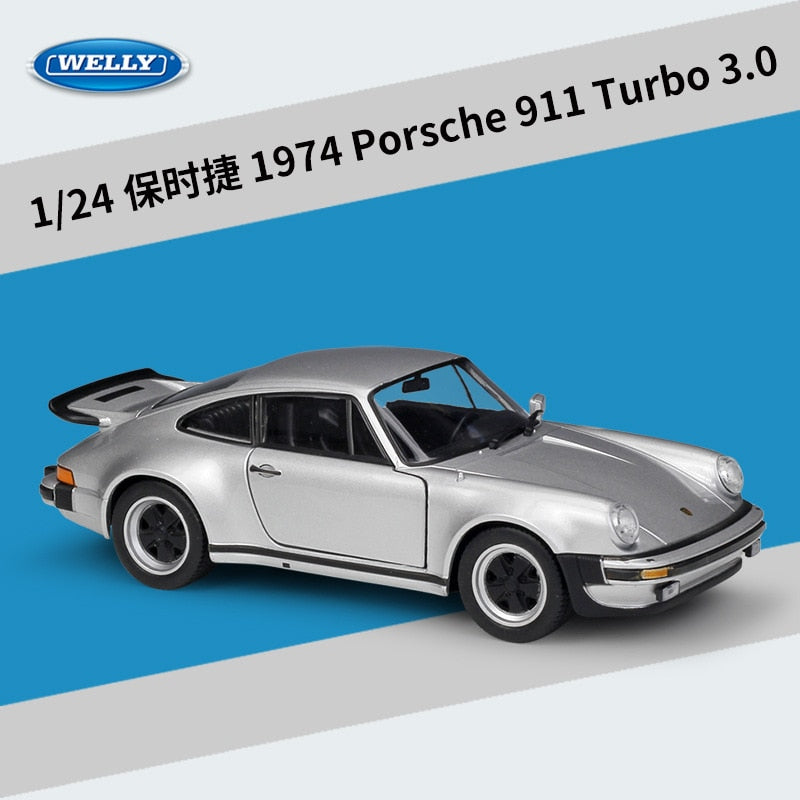 WELLY Diecast Vehicle 1:24 Classic Metal 1974 Porsche 911 Turbo3.0 Sports Car Toy Alloy Car Model Toy For Kid Gifts Collection