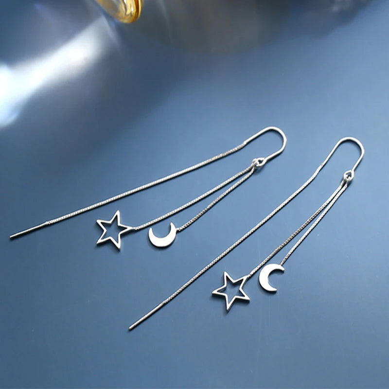 New Fashion korean earrings for Women luxurious Chain Tassel Drop Earrings Retro Silver Color Hanging earrings 2022 trend Jewelr