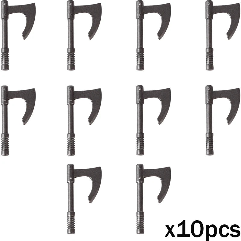 MOC Medieval Accessories Series Building Blocks Military Army Soldier Armour Shield Helmet Sword Crown Weapon Knight Bricks Toys