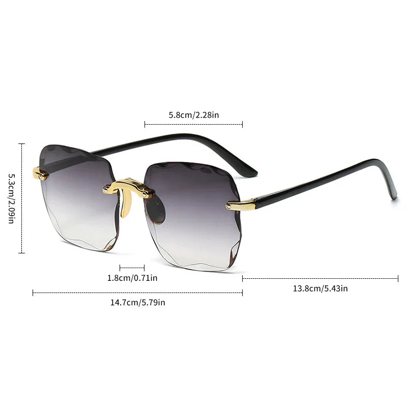 New Borderless Square Sunglasses Women's Brand Designer Fashion Sun Glasses Women Summer Trend Eyewear UV400 Oculos De Sol