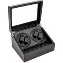 Carbon Fiber PU Leather Watch Winder Automatic Rotation Watches Storage Box Display Case Electric Turntables