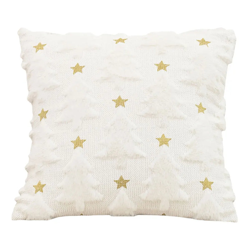 Christmas Tree Pillow Covers 45x45cm Soft Plush Pillowcase Couch Cushion Case for Couch Sofa Holiday Festivals Winter Home Decor
