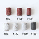 100Pcs/Box Nail Art Sanding Bands #80,#120,#180 Grit Sand Ring Bit For Electric Drill Machine Salon Manicure Pedicure Tool CT-03