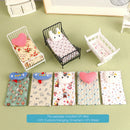 1Set 1:12 Dollhouse Iron European Bed Mini Cradle with Mattress Cushion Ornaments Miniature Furniture Bedroom Decor Toy
