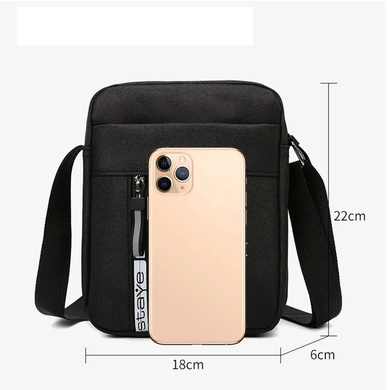 Vintage Waterproof Shoulder Bag Men Fashion Crossbody Bags Large Capacity Simple Travel Student Computer Bag Mini Purse Handbag