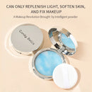 The Blue Sky Oil Control Long-lasting Powder Cake with Powder Puff Makeup Powder Waterproof Wet and Dry Face Powder