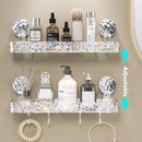Light Luxury Bathroom Shelf Suction Cup Shampoo Shower Rack Punch-Free Storage Organizer Holder Bathroom Accessories