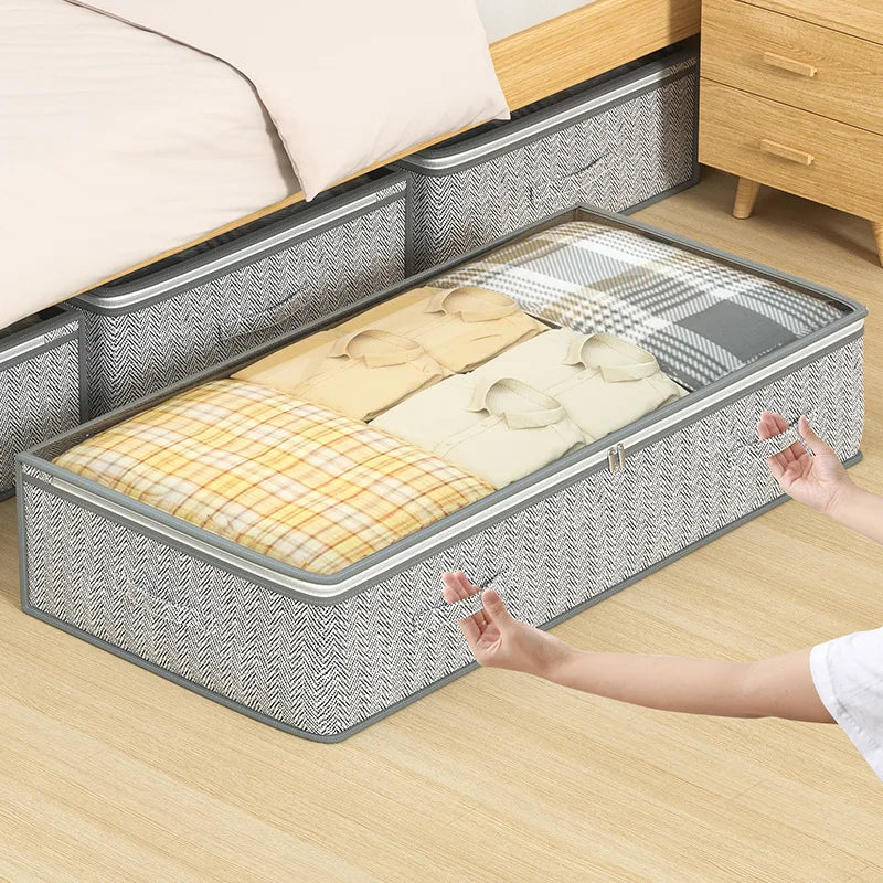 Portable Bed Bottom Storage Box Foldable Clothing Storage Box Waterproof Moisture-proof Household Storage Organizer