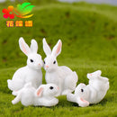 1 Pcs 12 Style Cute Rabbit Easter Miniature Hare Animal Figurine Resin Craft Mini Bunny Ornament Fairy Garden Supplies