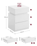 VASAGLE bedside table (1-St), with LED lighting, adjustable colors