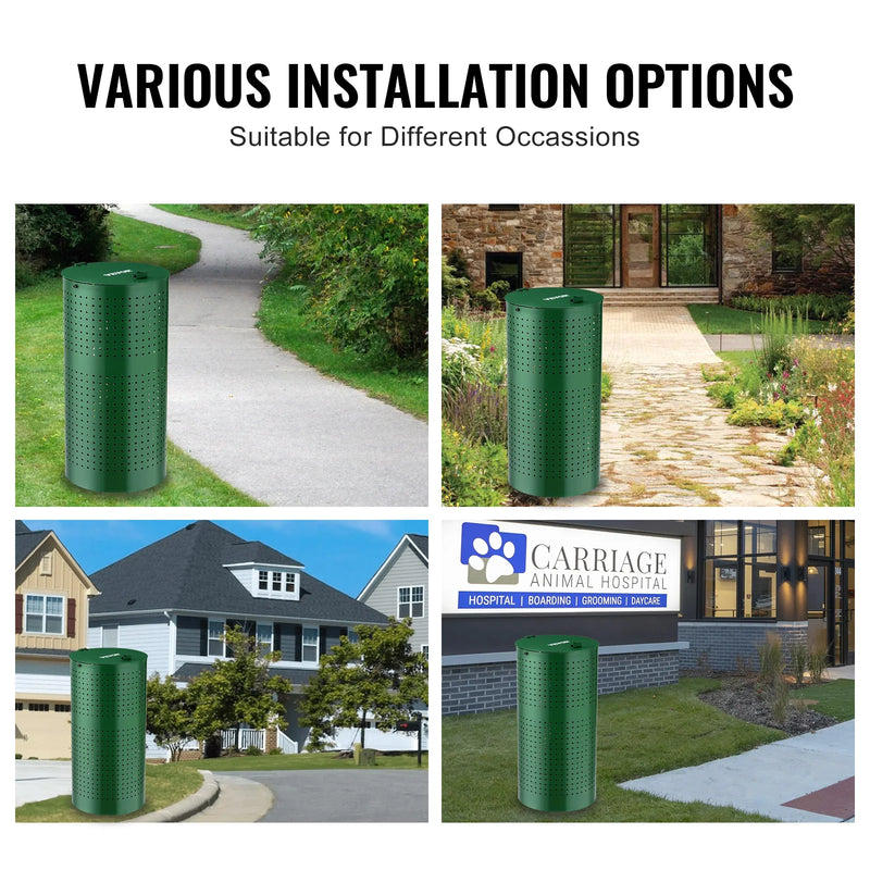 SucceBuy Dog Poop Trash Can 11.5 Gal Outdoor Dog Waste Bin with Lid for Pet Waste Station Dog Waste Disposal Container for Yard