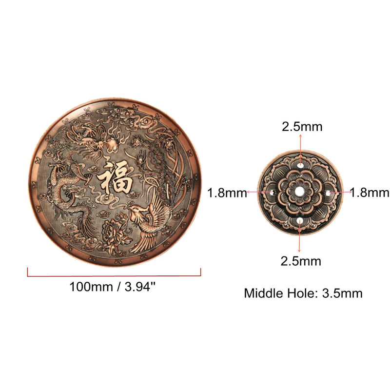 F Retro Incense Holder Metal Dragon and Phoenix Lotus Incense Burners for Incense Sticks Cone Censer Plate Buddhism Home Decor