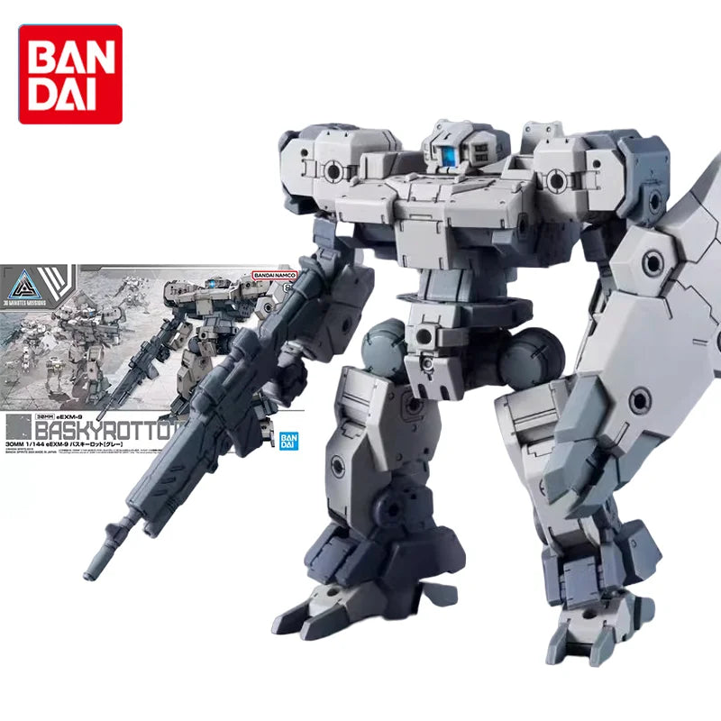 Bandai Original 30MM Model Kit Anime Figure EEXM-9 BASKYROTTO(GRAY) Action Figures Toys Collectible Ornaments Gifts for Children