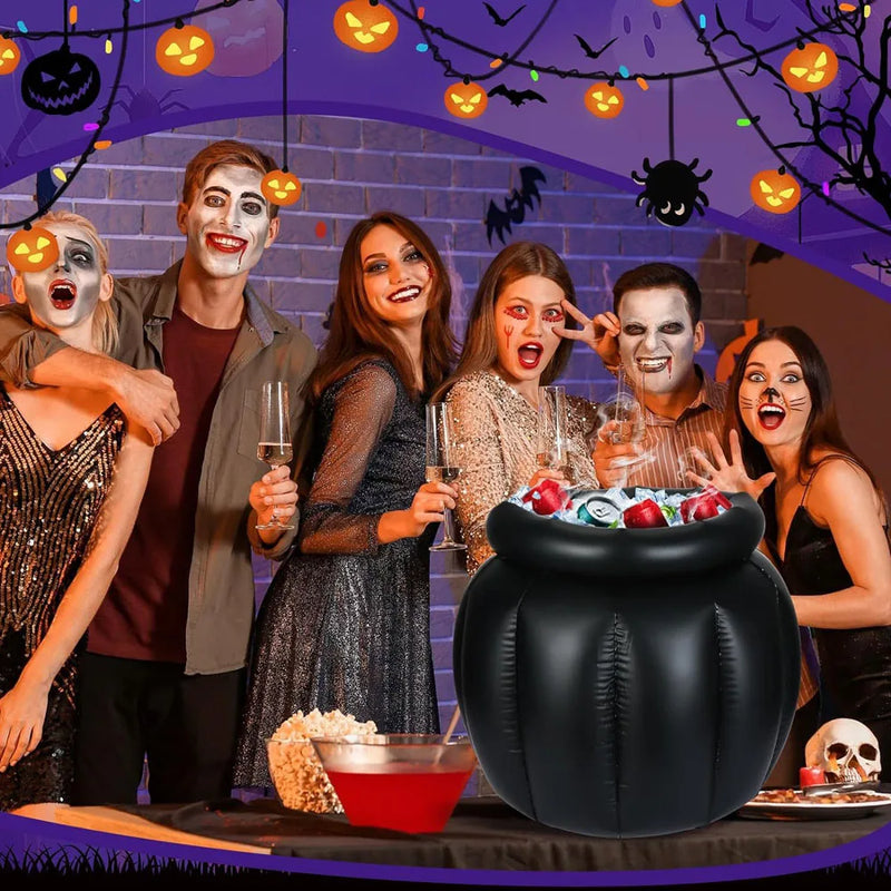 22x18 Inch Large Inflatable Halloween Cauldron Drink Cooler,Beverage Holder,Candy Cauldron Kettles,Witch’s Cauldron,Party Dec