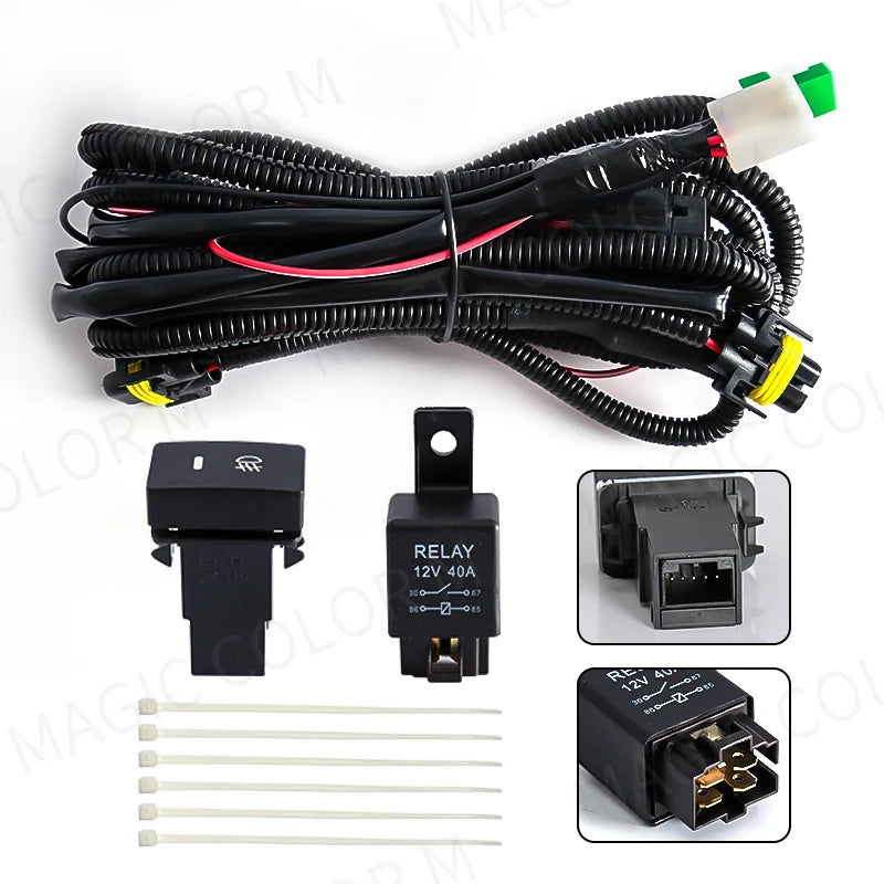 Wires Harness For Car Fog Light Socket Switch Indicator for Toyota Honda Nissan Mitsubishi Ford Suzuki Kia Car Accessories 12V