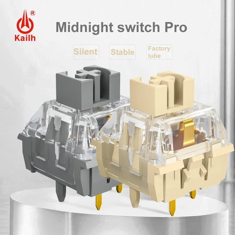 Kailh BOX Midnight Pro Silent Switch for Mechanical Keyboard Linear Tactile 40g Lubed 5 Pins GK61 Anne Pro 2