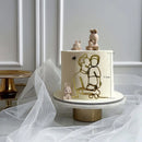 2023 New Baby's Happy Birthday Party Cake Topper Gold Cartoon Acrylic Cake Toppers for Baby Shower Cake gift Dessert Decoration