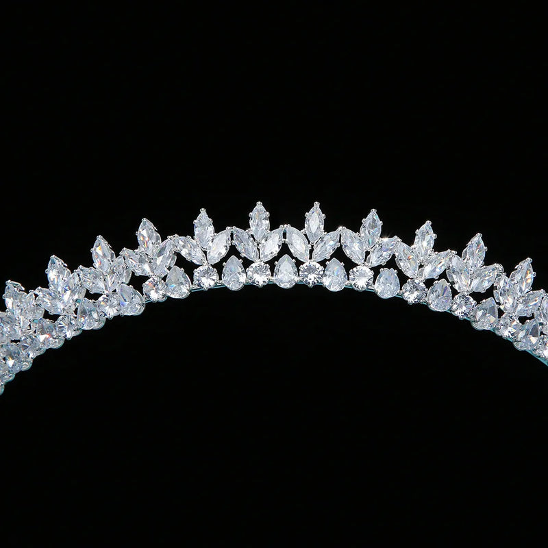 Princess Wedding Tiaras Crowns Bridal Headbands CZ Zirconia Bride Crown Headdress Birthday Party Prom Hair Jewelry Headpiece